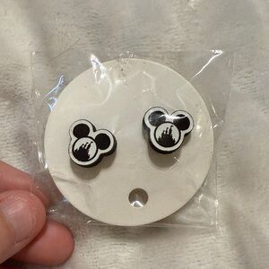 Black and White Kids Mickey Mouse Earrings